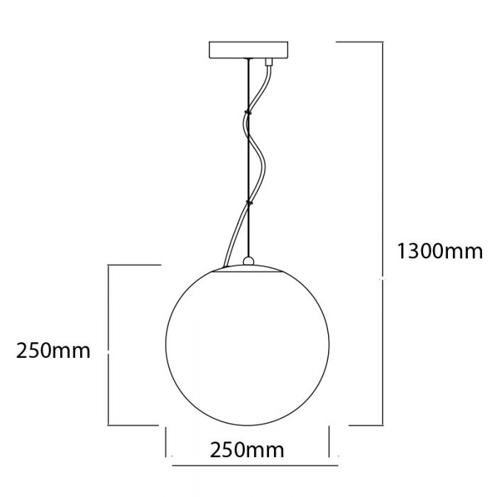 Lampadario pendende sfera cromata con attacco E27 - immagine 2