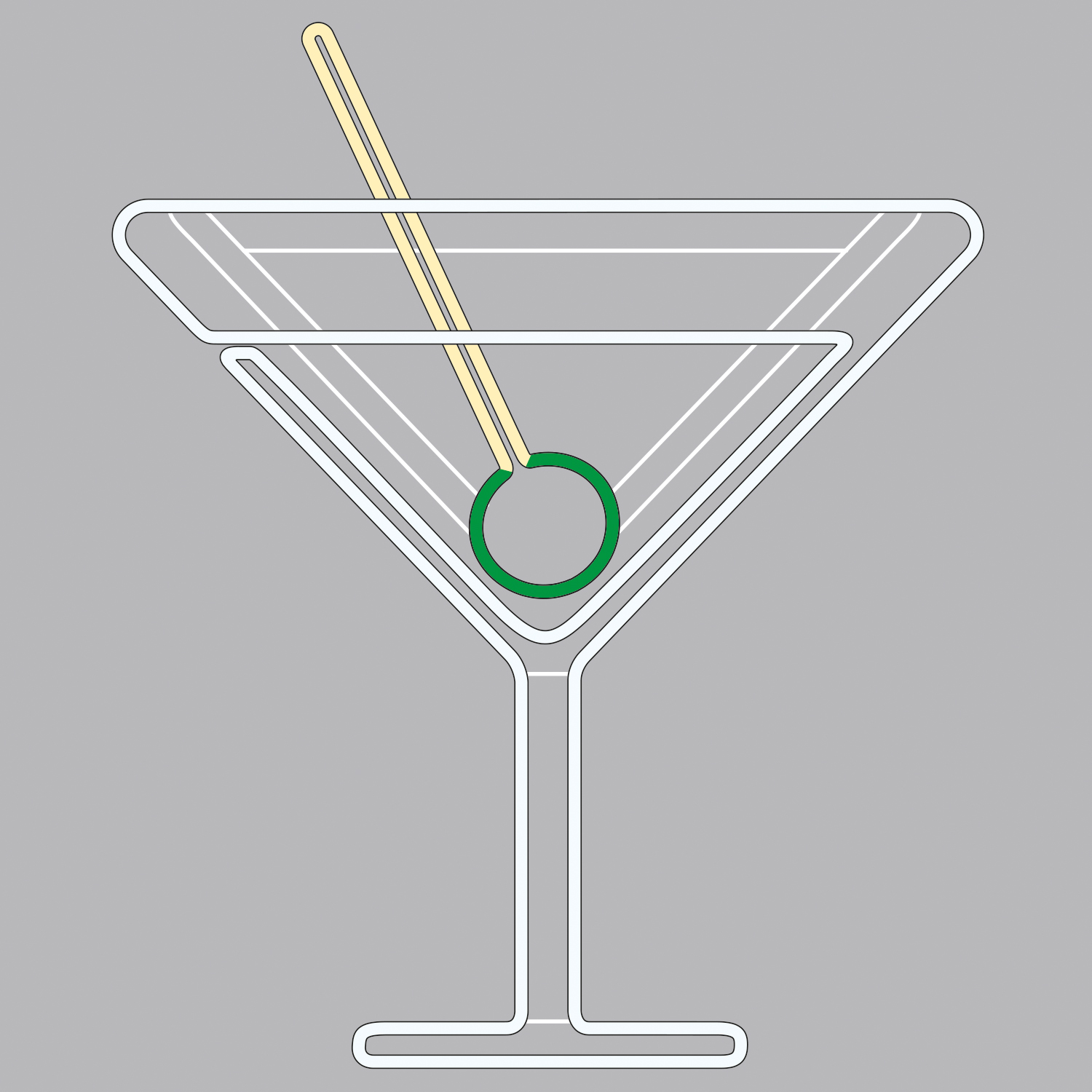 Cocktail Martini LED bifacciale bianco caldo e verde H116 - Luminariaitalia